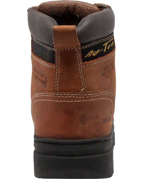 Image #5 - AdTec Men's 6" Leather Hiker Work Boots - Steel Toe , Brown, hi-res