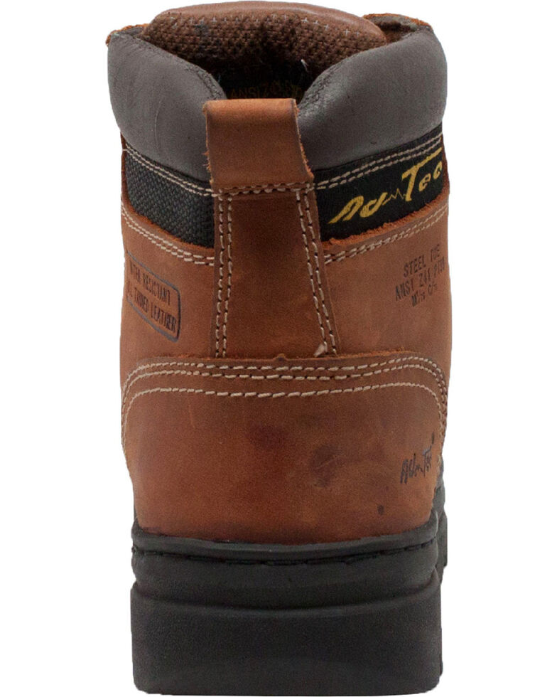 AdTec Men's 6" Brown Leather Hiker Work Boots - Steel Toe , Brown, hi-res