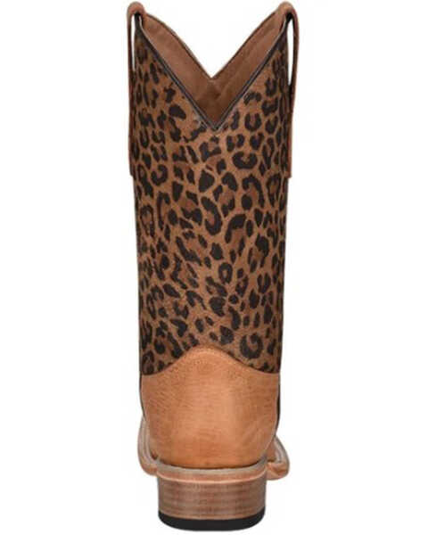 Image #4 - Circle G Girls' Leopard Print Western Boots - Square Toe, Honey, hi-res
