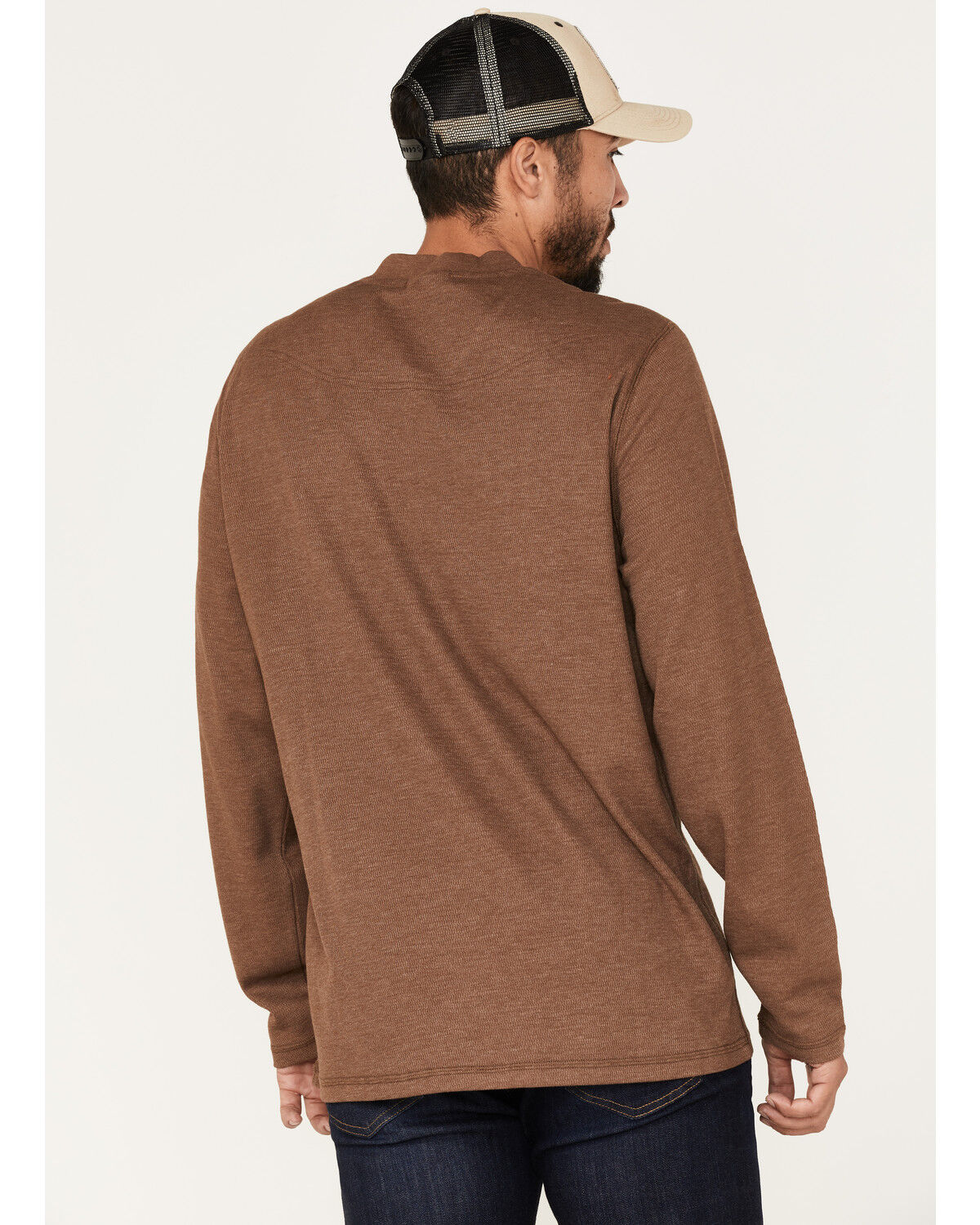 Image #4 - Brothers and Sons Men's Henley Thermal T-Shirt, Brown, hi-res