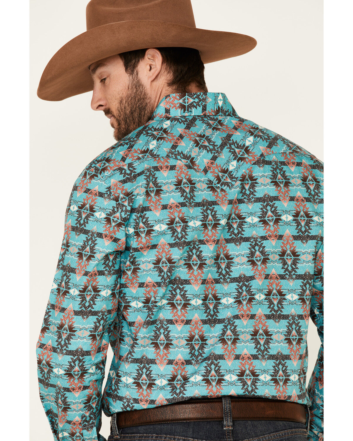 Image #5 - Rock & Roll Denim Men's Southwestern Print Long Sleeve Snap Western Shirt, Multi, hi-res
