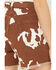 Image #4 - Blue B Women's High Rise Cow Print Belted Shorts , Brown, hi-res