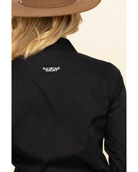 Image #5 - Ariat Women's Team Kirby Stretch Logo Long Sleeve Shirt, Black, hi-res