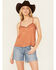 Image #1 - Wild Moss Women's Lace Trim Cami, Rust Copper, hi-res