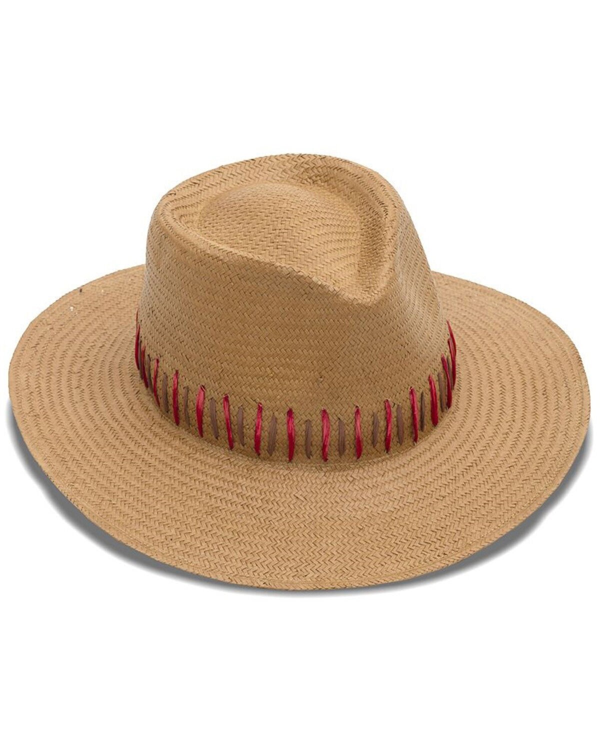 Image #1 - Nikki Beach Women's Raine Straw Fedora, Brown, hi-res