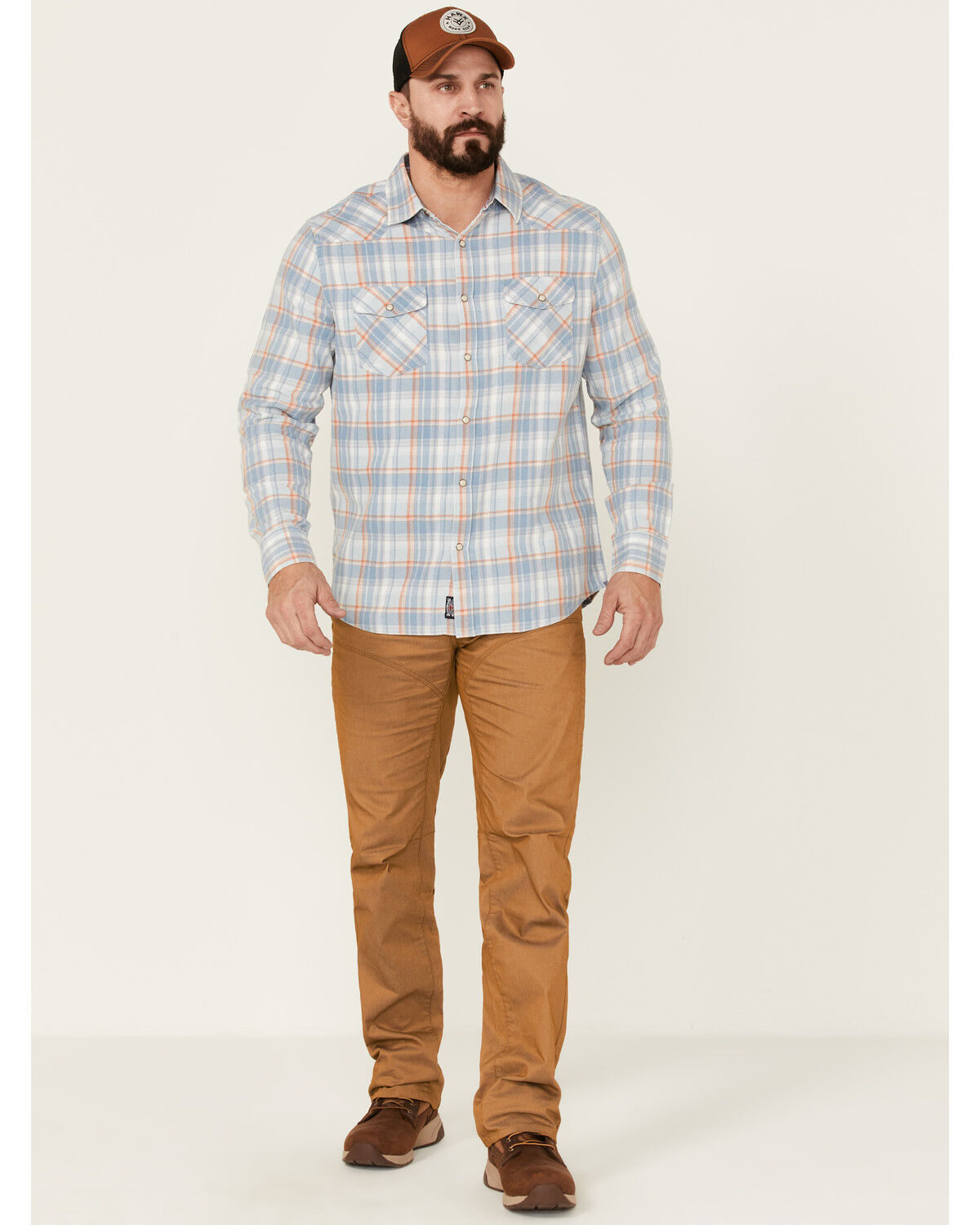 Image #2 - Flag & Anthem Men's Lewisburg Vintage Large Plaid Print Long Sleeve Snap Western Shirt, , hi-res