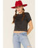 Ali Dee Women's Charcoal Rodeo Whiskey Cowboys Texas Graphic Tee , Charcoal, hi-res