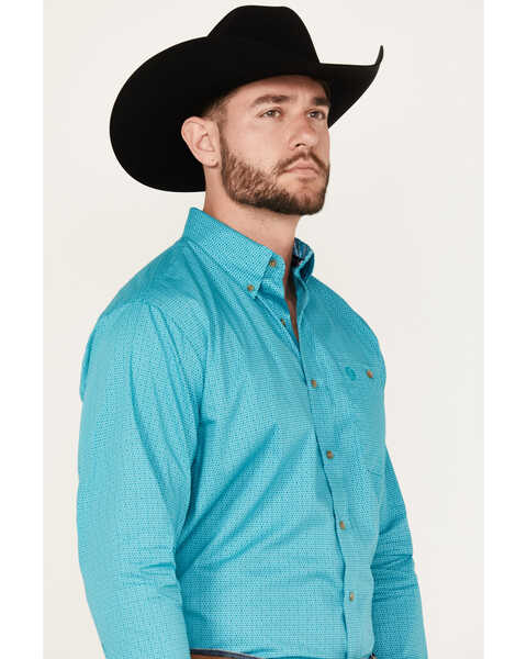 Image #2 - George Strait by Wrangler Men's Geo Print Long Sleeve Button-Down Western Shirt - Tall , , hi-res