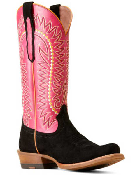 Ariat Women's Derby Monroe Western Boots - Square Toe , Black, hi-res
