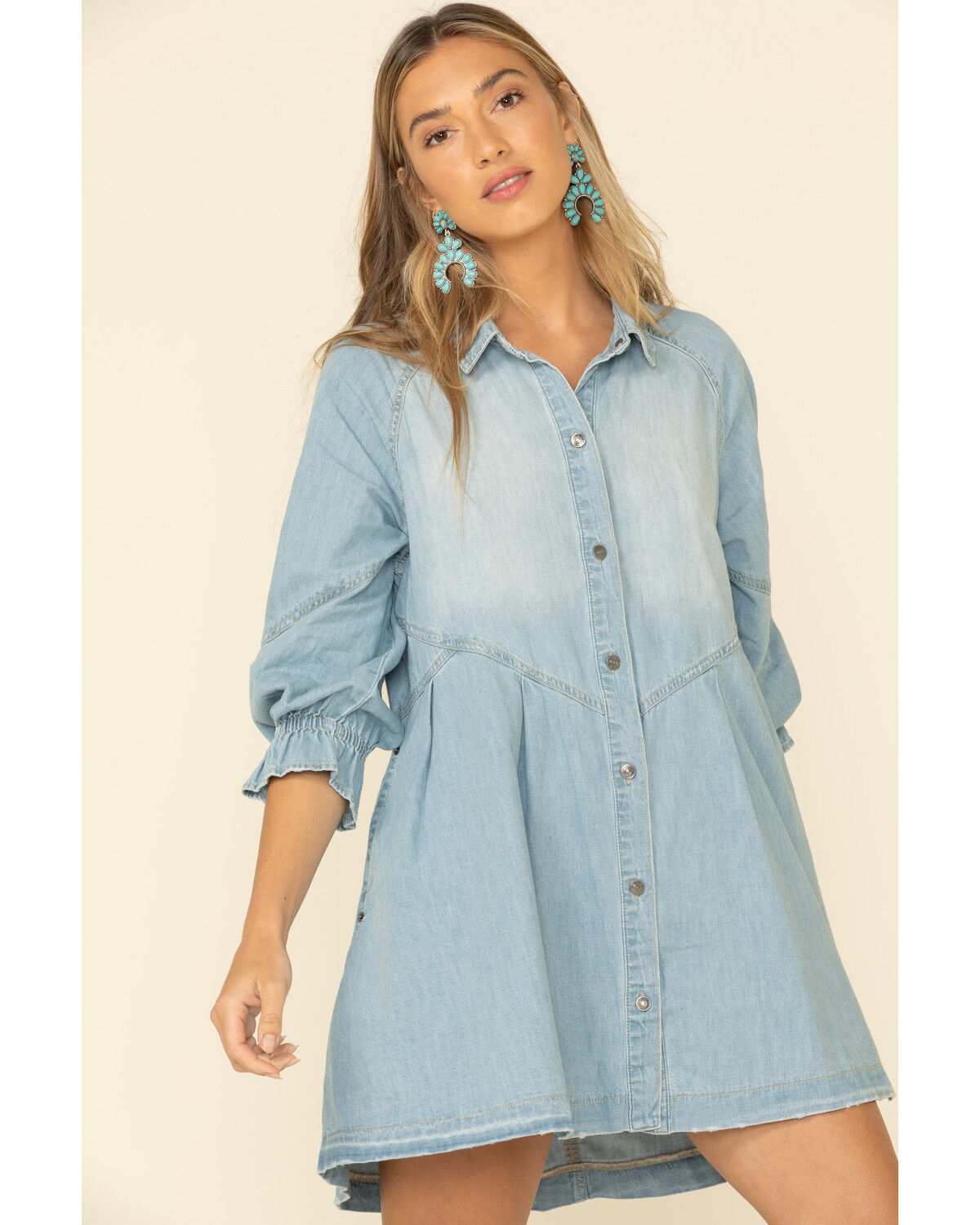 free people denim mini dress