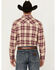 Image #4 - Moonshine Spirit Men's Memory Plaid Print Long Sleeve Snap Western Shirt, Cream, hi-res