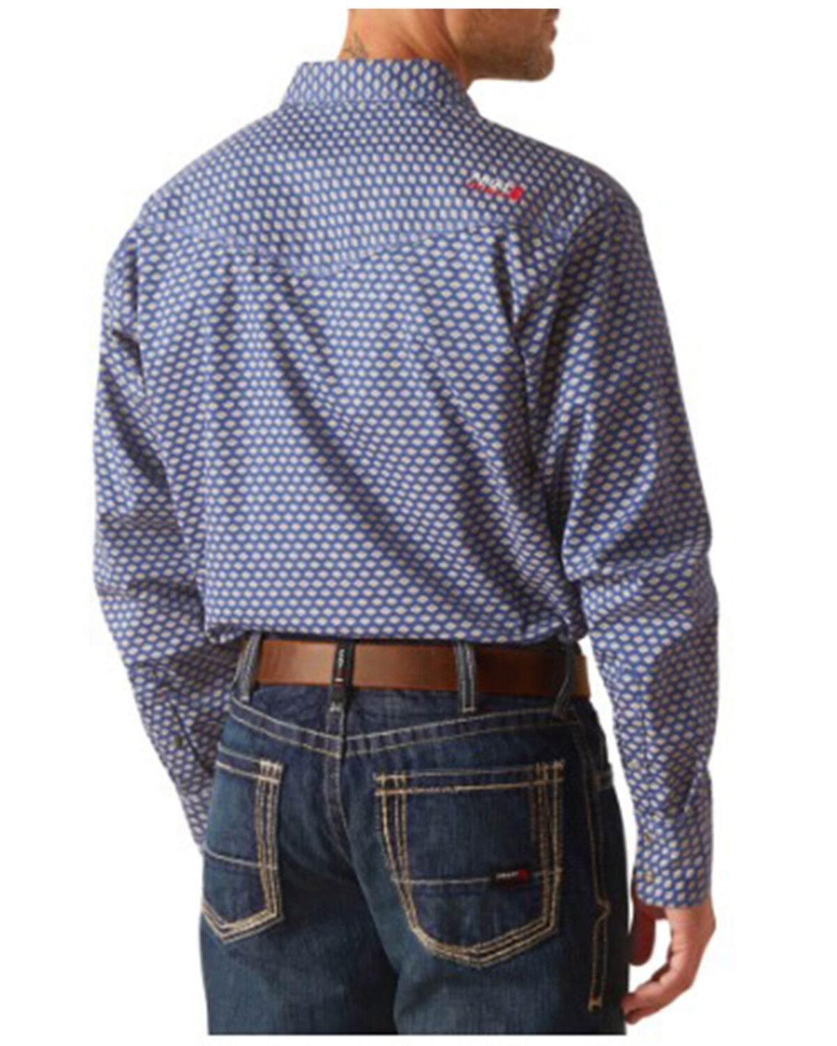 Image #2 - Ariat Men's FR Marauder Long Sleeve Snap Work Shirt, Indigo, hi-res