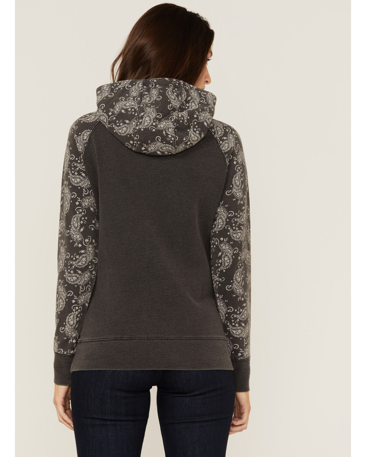Image #4 - Hooey Women's Rope Like A Girl Bandana Print Pullover Hoodie Sweatshirt, Charcoal, hi-res