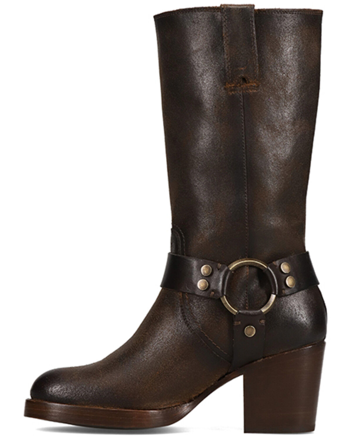 Image #3 - Frye Women's Jean Harness Fashion Boots - Round Toe, Chocolate, hi-res