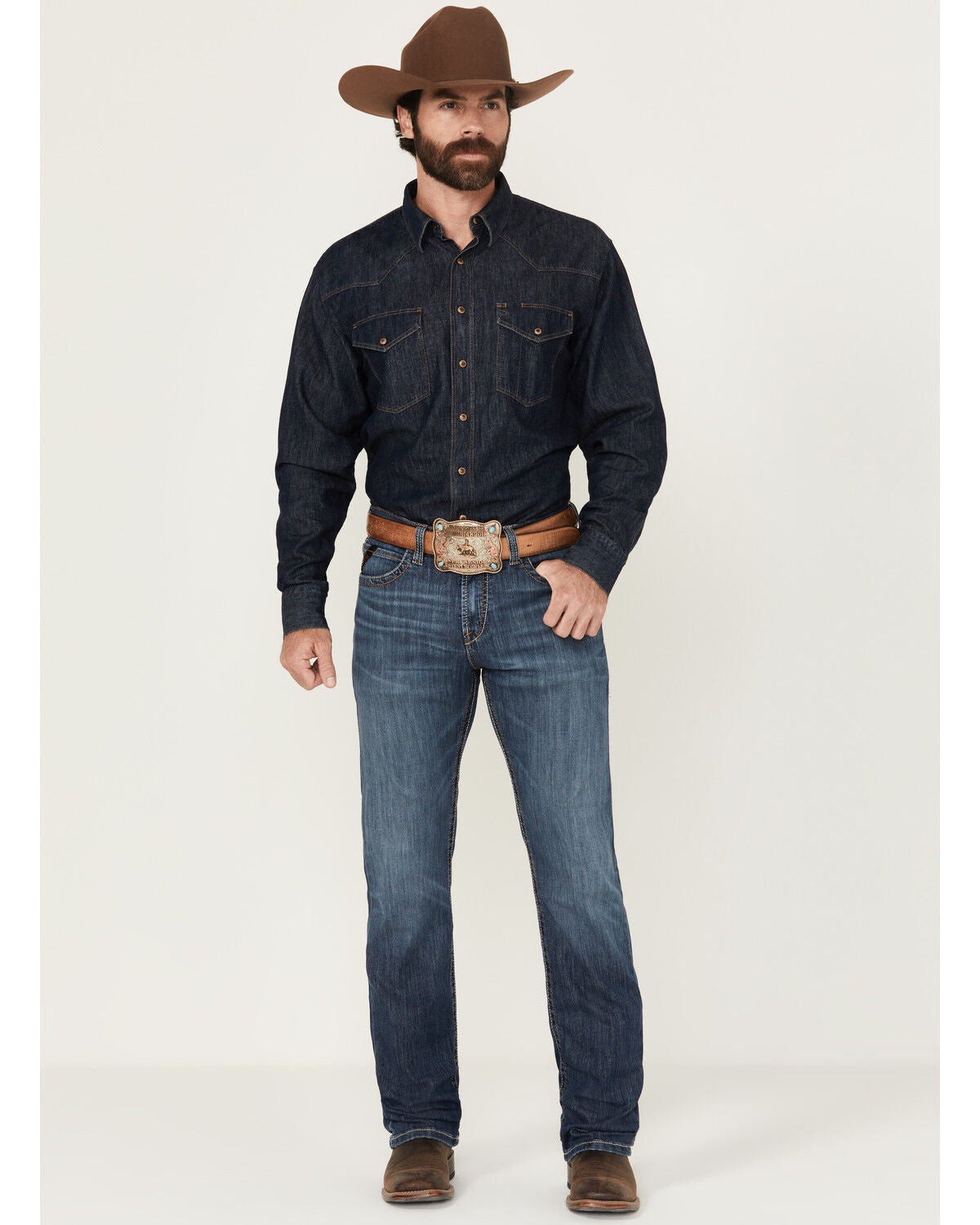 Ariat Men's FR M7 Slim Duralight Stretch Basic Straight Jeans, Indigo, hi-res
