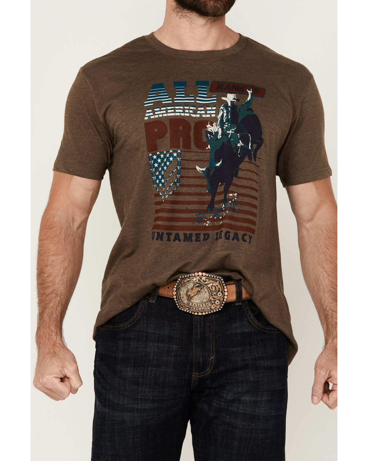 Image #3 - RANK 45® Men's All American Pro Short Sleeve Graphic T-Shirt, Brown, hi-res