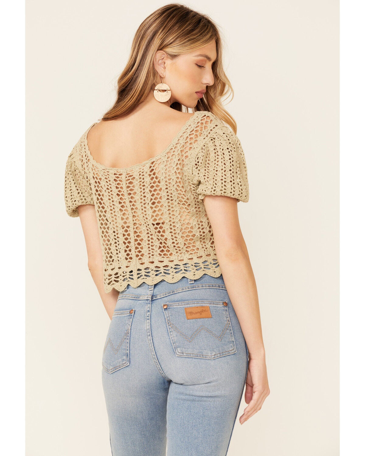 yellow button crop top
