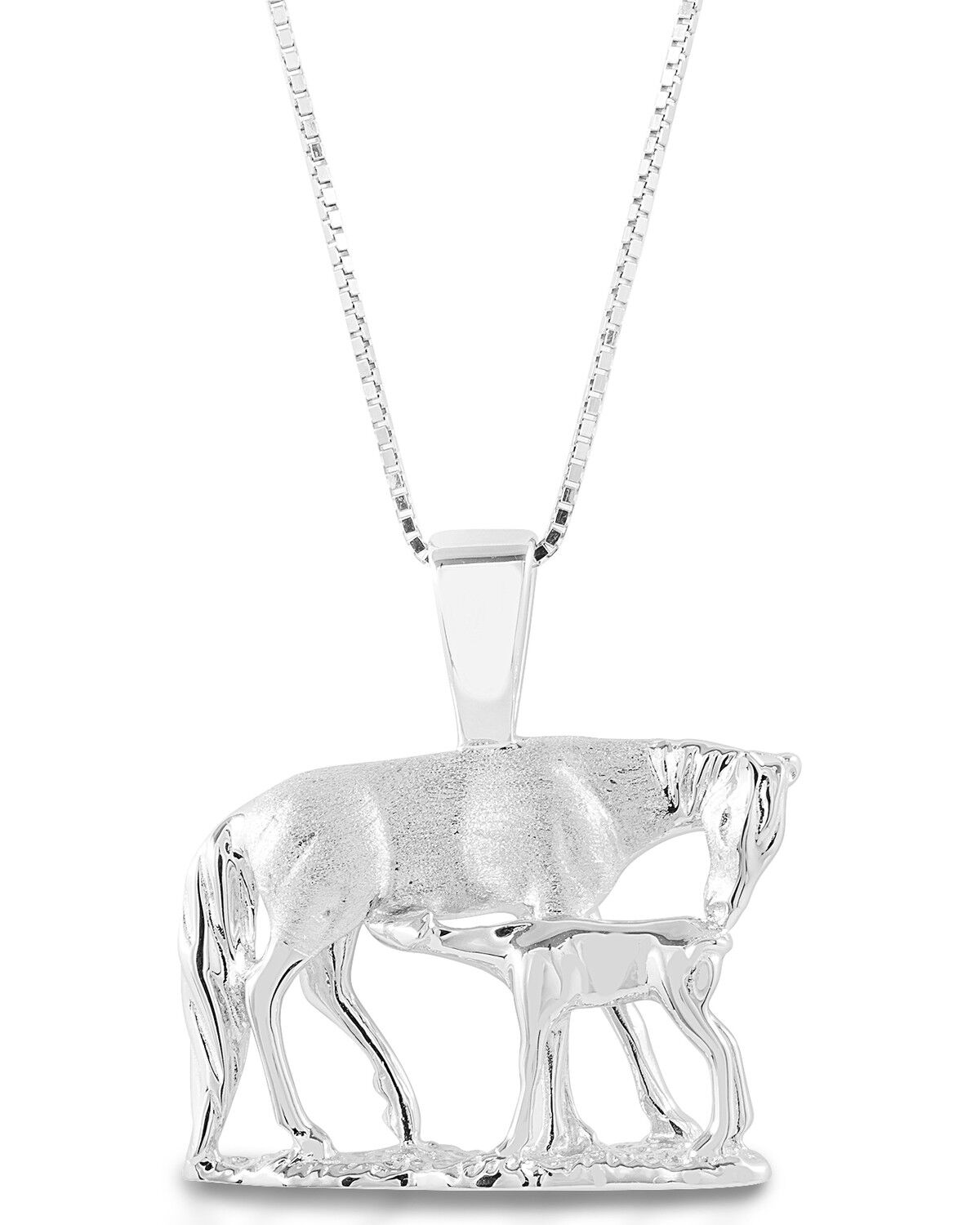 Image #1 - Kelly Herd Women's Nursing Mare & Foal Necklace, Silver, hi-res