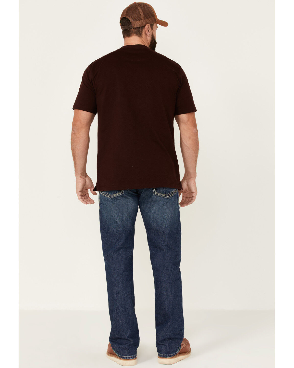 Image #4 - Ariat Men's FR M4 Boundary Medium Wash Low Rise Relaxed Bootcut Work Jeans - Big, Bronze, hi-res