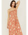 Image #2 - Z&L Women's Sophia Paisley Print Smocked Sleeveless Maxi Dress, Mauve, hi-res