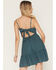 Image #6 - Shyanne Women's Kaylynn Crochet Front Mini Dress, Teal, hi-res