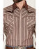 Image #3 - Ely Walker Men's Jackalope Embroidered Striped Long Sleeve Pearl Snap Western Shirt, Burgundy, hi-res