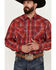 Image #2 - Rodeo Clothing Men's Plaid Print Long Sleeve Snap Western Shirt, Red, hi-res