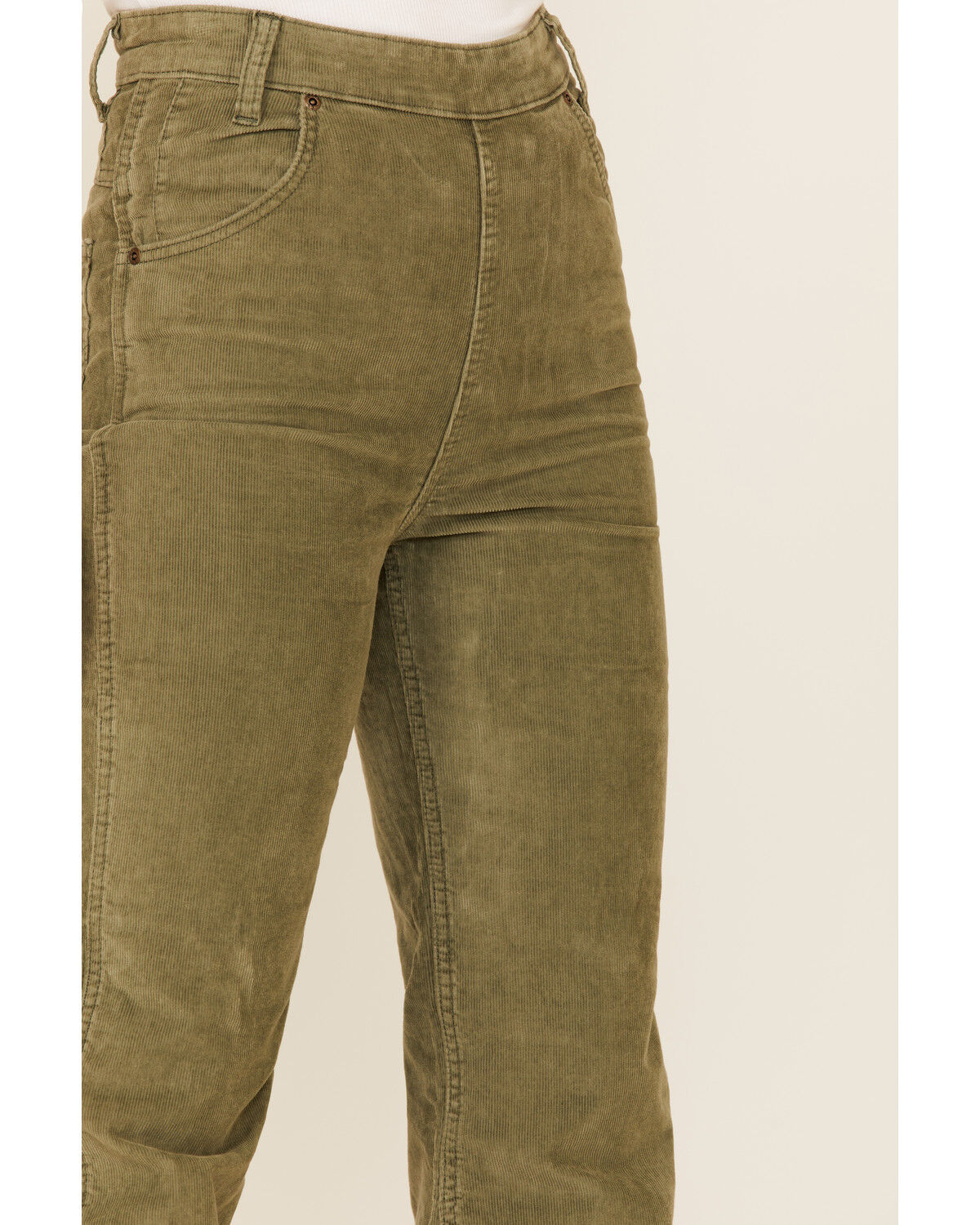Lee Women's Olive Corduroy High Rise Flare Jeans - Country