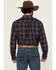 Image #4 - Ariat Men's Tyler Plaid Print Long Sleeve Button-Down Western Shirt, Navy, hi-res