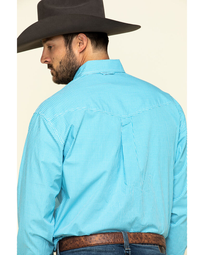 Roper Men's Amarillo Desert Sky Check Plaid Short Sleeve Western Shirt , Blue, hi-res