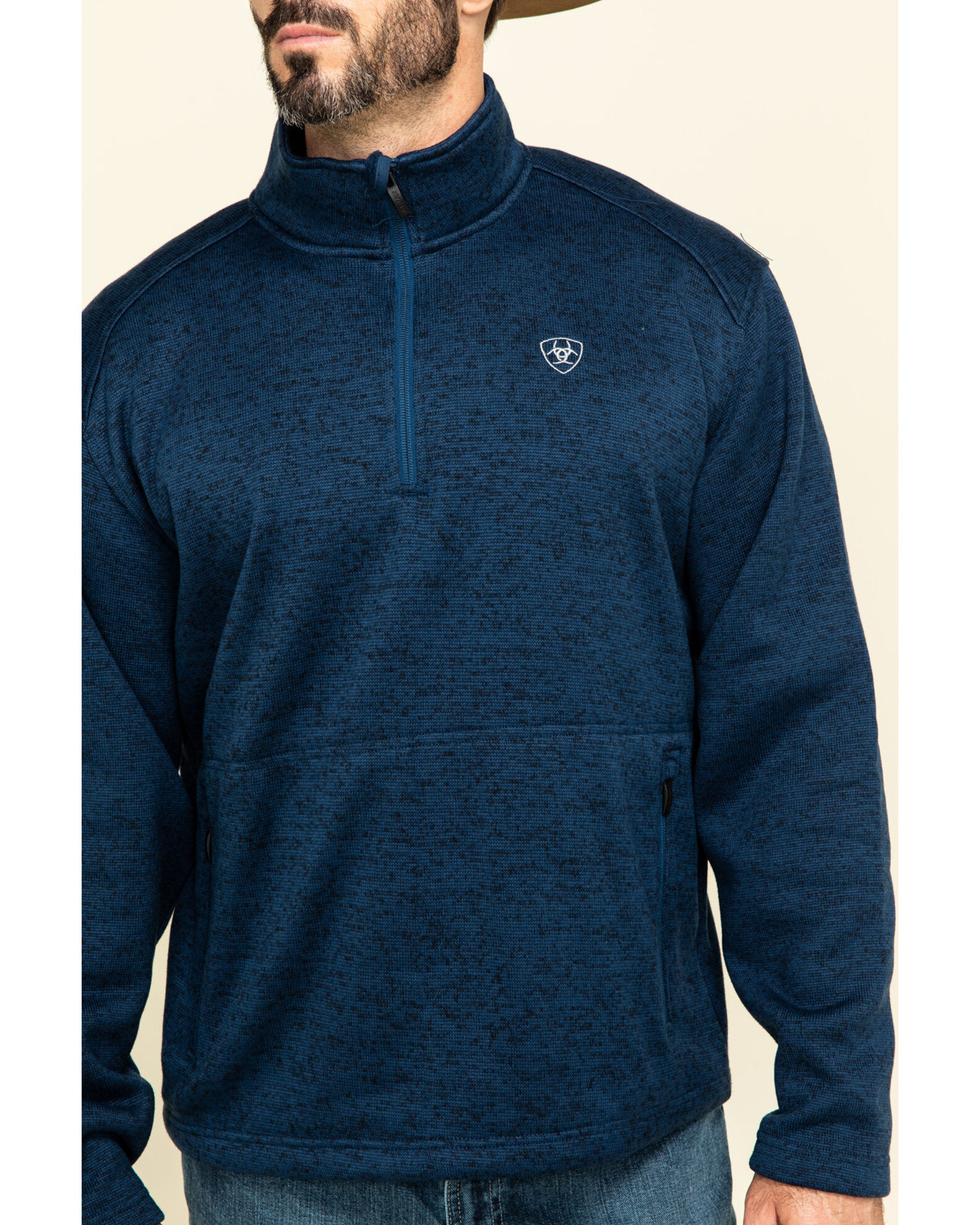 Image #4 - Ariat Men's Indigo Caldwell 1/4 Zip Pullover, Indigo, hi-res