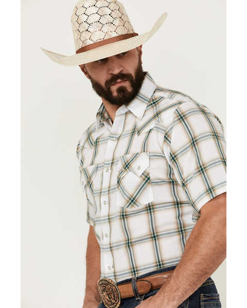 Image #2 - Ely Walker Men's Plaid Print Short Sleeve Pearl Snap Western Shirt - Tall , , hi-res