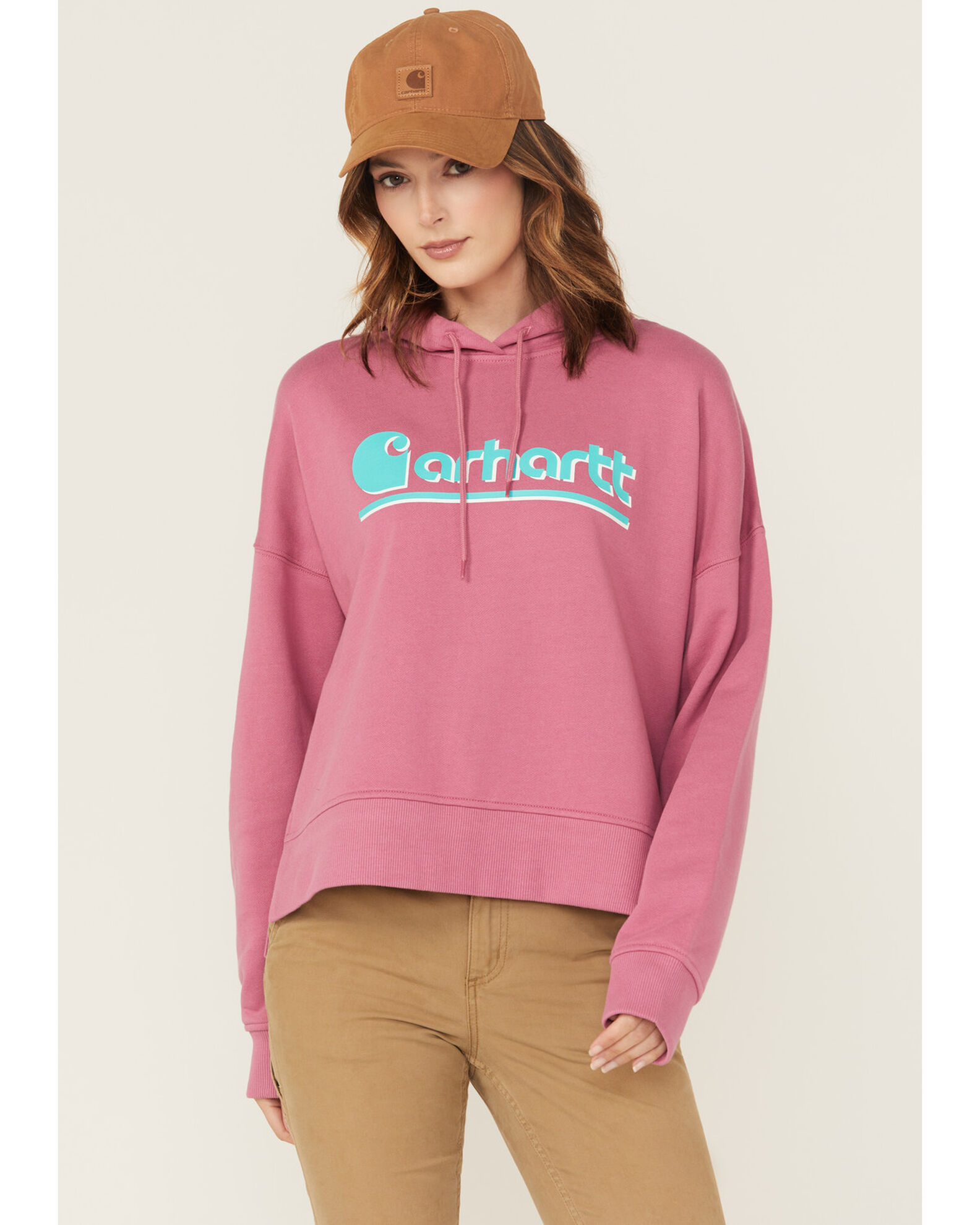 Womens pink carhartt hoodie on sale