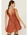 Image #3 - Shyanne Women's Lurex Tassel Southwestern Stripe Dress, Rust Copper, hi-res