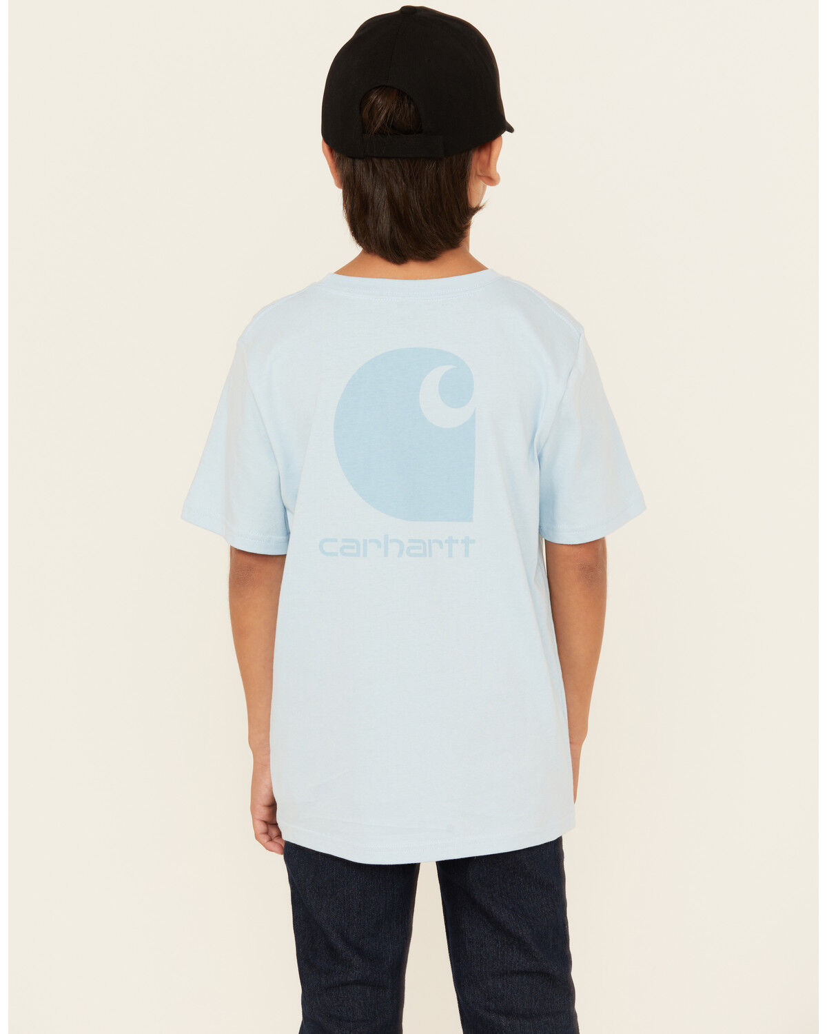 Image #4 - Carhartt Boys' Carhartt Logo Short Sleeve Graphic T-Shirt, Light Blue, hi-res