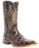 Tanner Mark Men's Monster Fish Print Western Boots - Wide Square Toe, Brown, hi-res