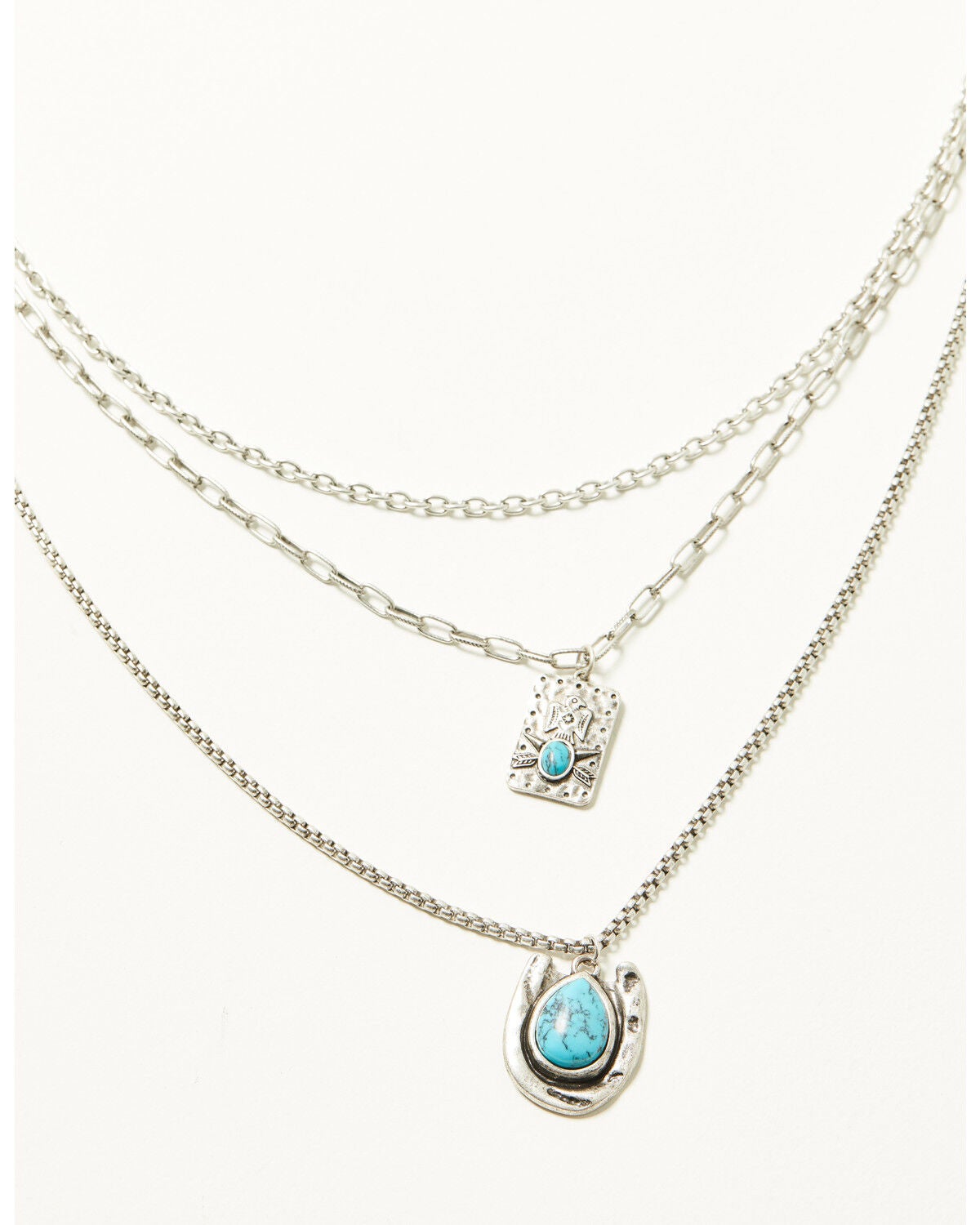 Idyllwind Women's Aurora Layered Necklace, Silver, hi-res