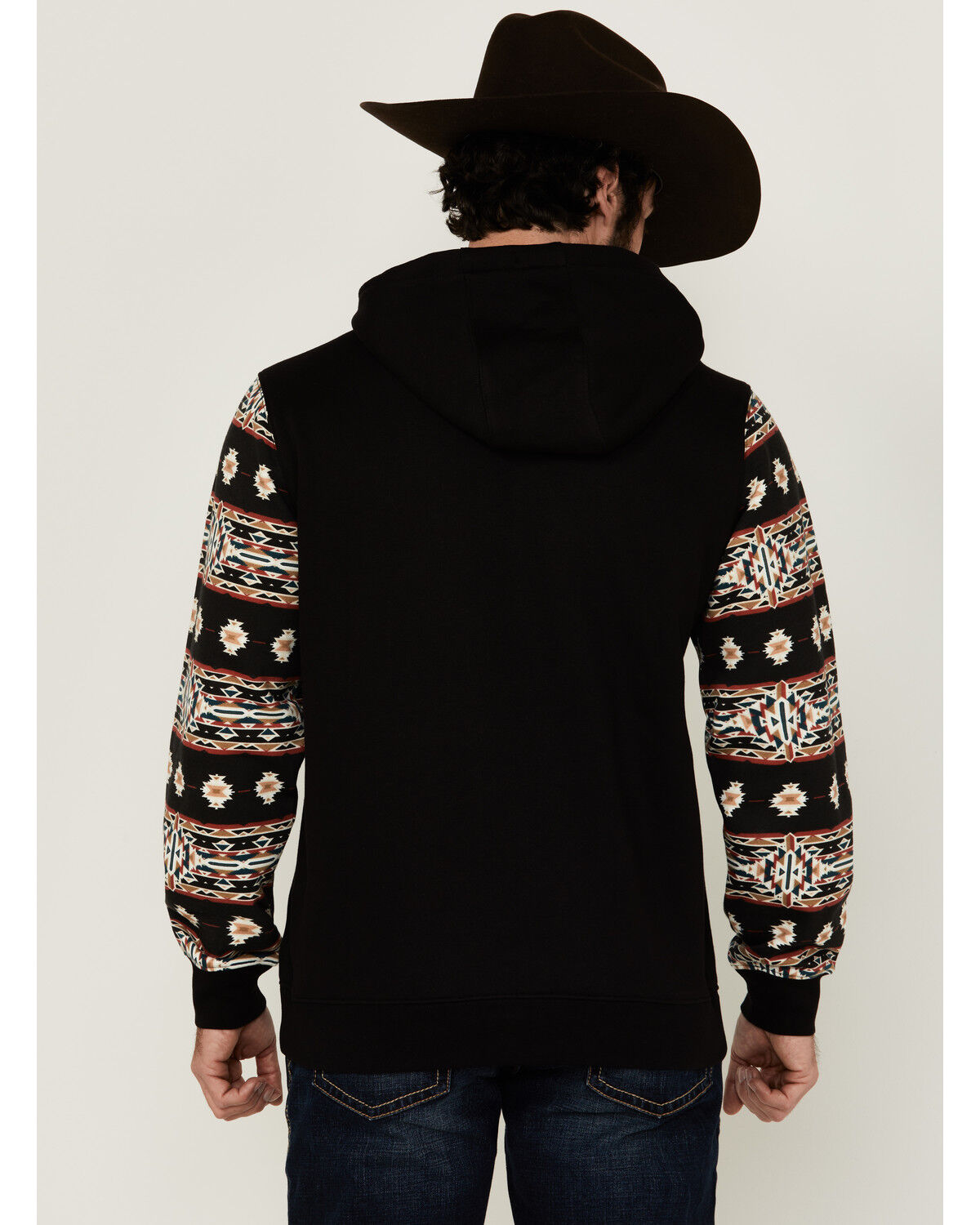 Image #4 - RANK 45® Men's Bangtail Southwestern Color Block Sweatshirt, Black, hi-res