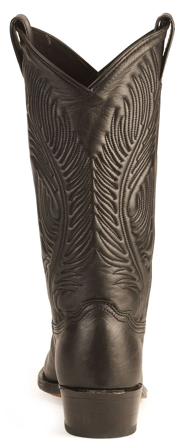 Image #7 - Abilene Women's Cowhide Western Boots - Round Toe, Black, hi-res