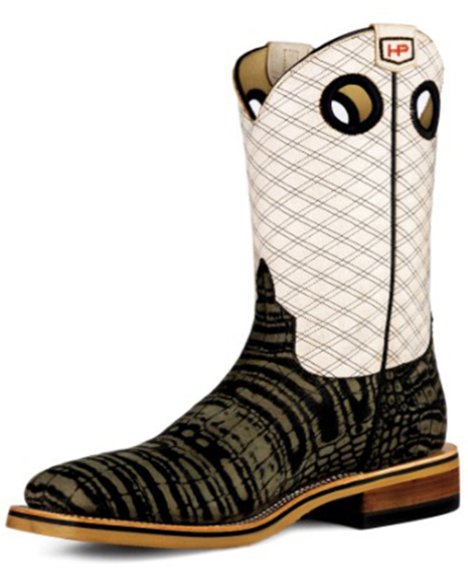 Horse Power Men s Vintage Caiman Print Western Work Boots Steel Toe