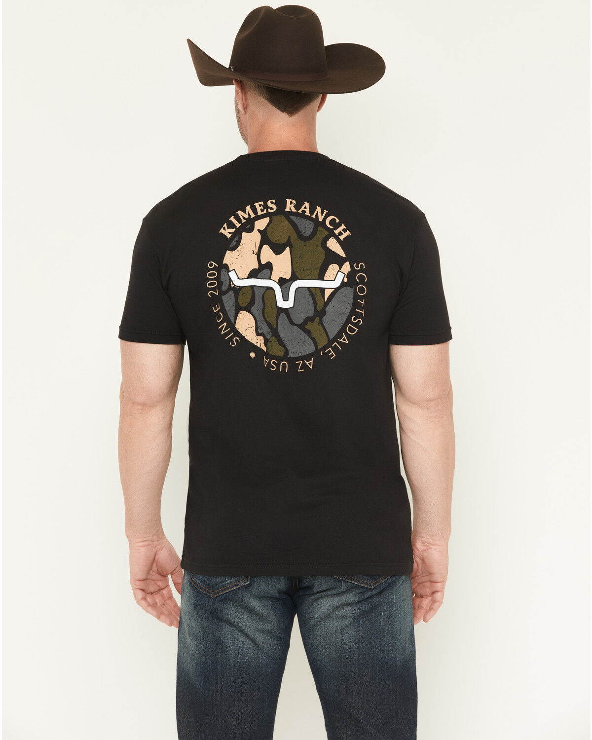 Image #1 - Kimes Ranch Men's Duck Camo Logo Short Sleeve Graphic T-Shirt, Black, hi-res