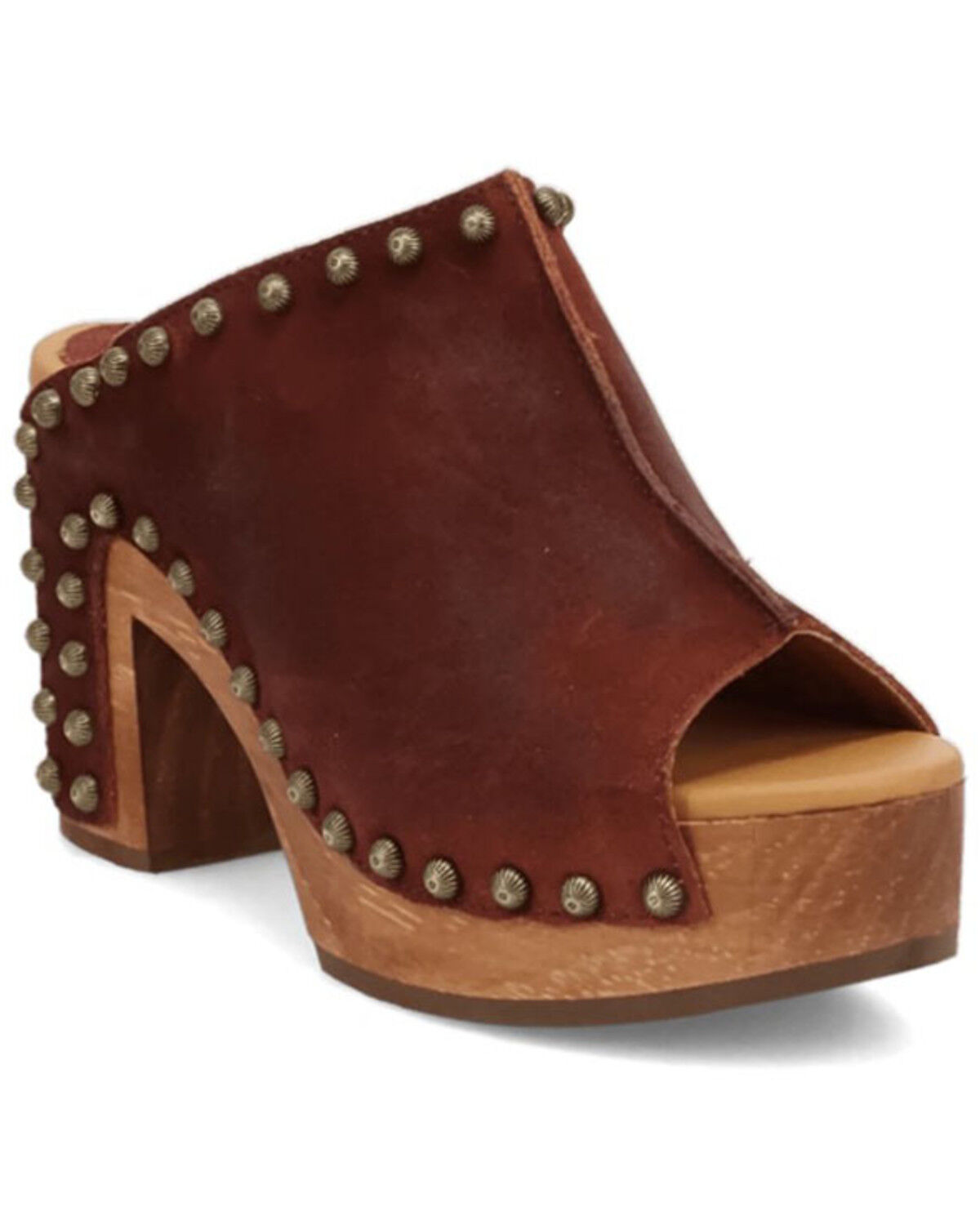 Image #1 - Dingo Women's Echo Wooden Sandals, Wine, hi-res