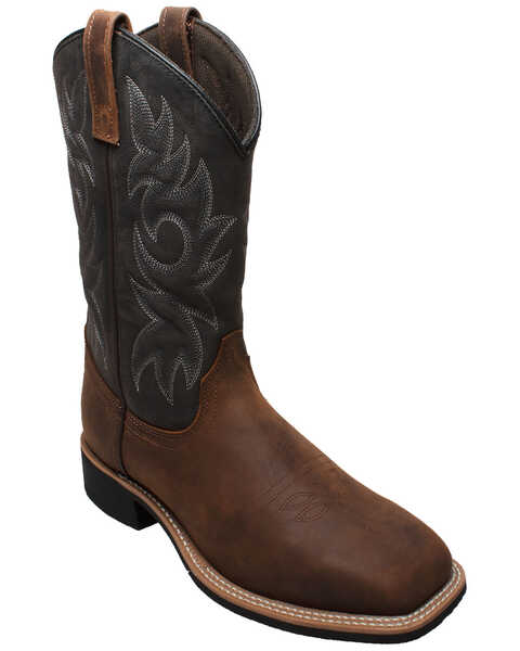 Ad Tec Men's Brown Western Work Boots - Soft Toe, Brown, hi-res