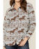 Image #3 - Shyanne Women's Horse Print Blanket Long Sleeve Pearl Snap Western Shirt, Light Blue, hi-res