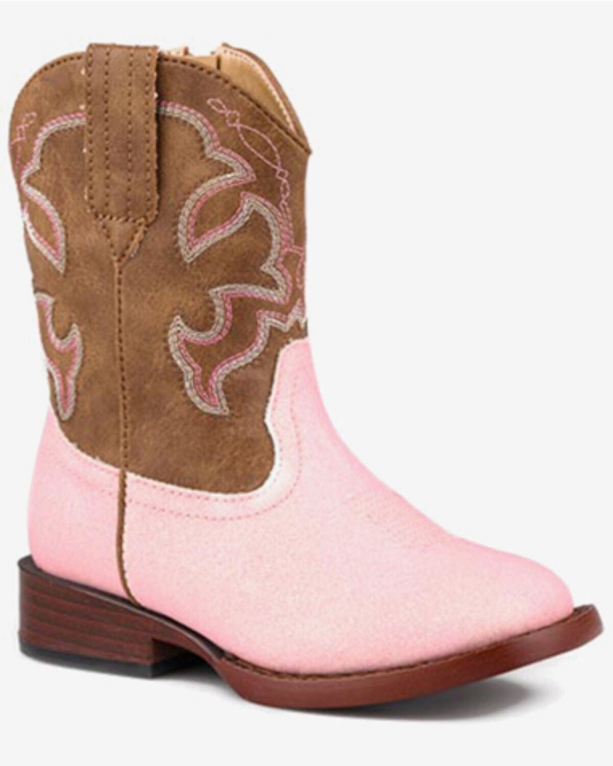 Roper Toddler Girls' Gretchen Western Boots - Broad Square Toe, Pink, hi-res