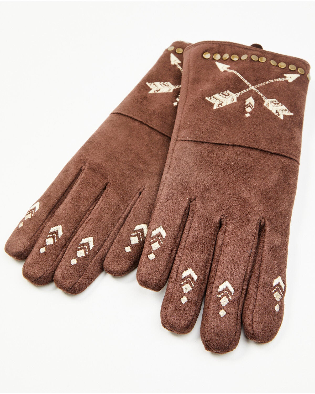 Idyllwind Women's Haley Cross Arrow Gloves, Brown, hi-res