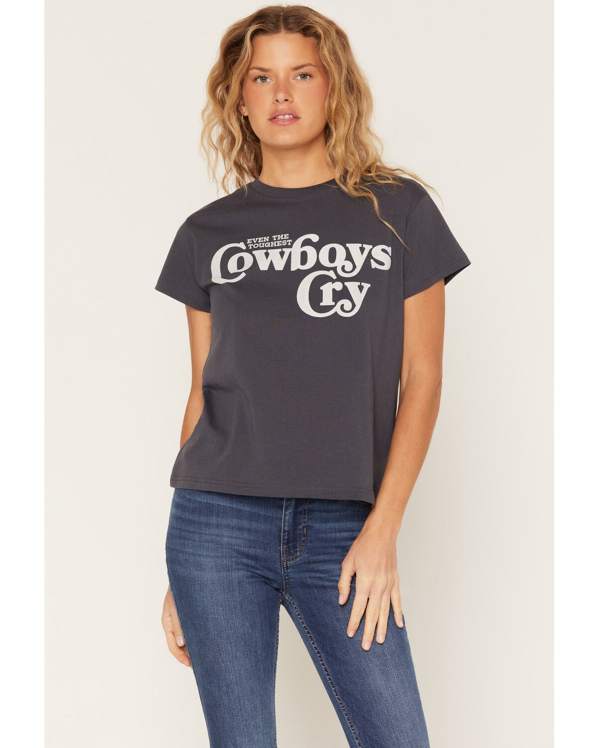 Wrangler Retro Women's Cowboys Cry Short Sleeve Graphic Tee, Blue, hi-res