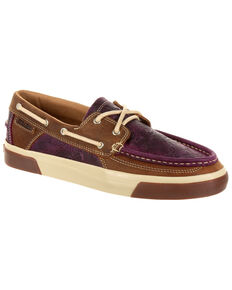Durango Women's Music City Plum Boat Shoes - Moc Toe, Purple, hi-res