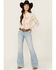 Image #1 - Ariat Women's Jimena Light Wash Perfect Rise Flare Stretch Denim Jeans, Light Wash, hi-res