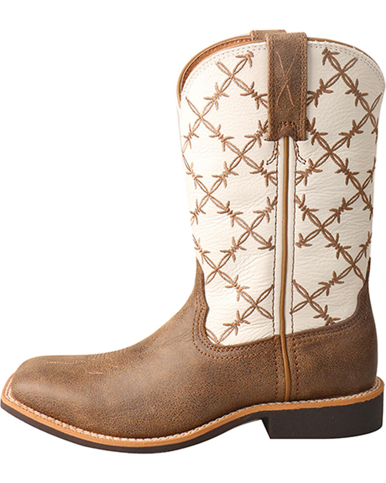 Twisted X Boys' Top Hand Cowboy Boots - Square Toe, Brown, hi-res